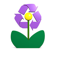 Image showing Recycling symbol on flower