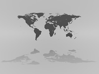 Image showing World map on grey