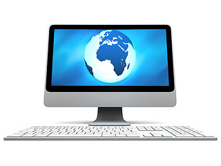 Image showing Blue Earth on computer screen