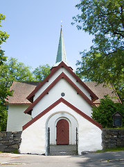 Image showing Entrance of medieval church in Norway