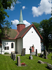 Image showing The medieval church at Haslum in Norway