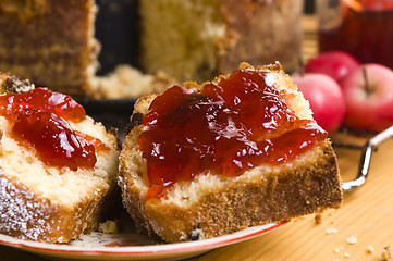 Image showing Traditional Polish Cake with apple marmelade