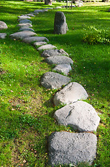 Image showing A track from the rubble in the garden in Japanese style 