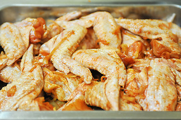 Image showing marinated chicken meat shashlik