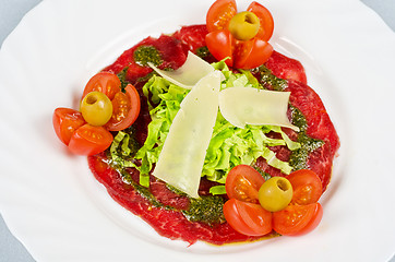 Image showing Meat carpaccio