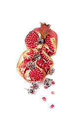 Image showing Jewelry and pomegranate