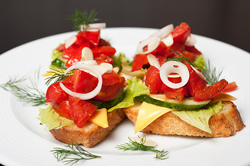 Image showing Toast with vegetables