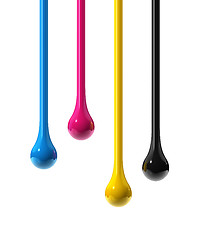 Image showing cmyk ink drops