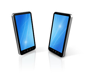 Image showing two connected mobile phones