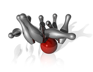 Image showing 3D bowling strike