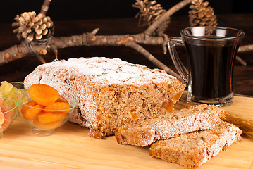 Image showing Christstollen with mulled wine