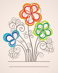 Image showing Colorful background with abstract flowers