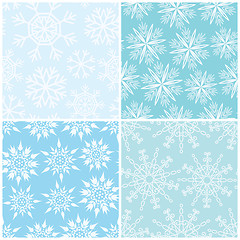 Image showing Four winter seamless backgrounds