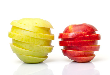 Image showing Red and Yellow Sliced Apple