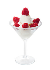 Image showing Ice Cream with Raspberries