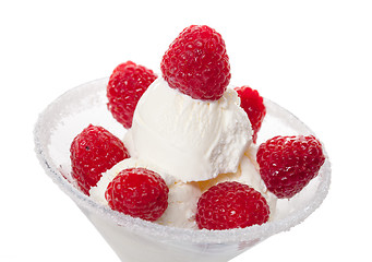 Image showing Ice Cream with Raspberries