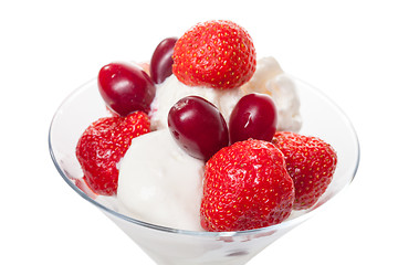 Image showing Ice Cream with Strawberries