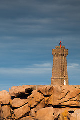 Image showing The lighthouse on the granite coast