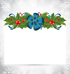 Image showing Christmas elegant card with holiday decoration