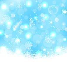 Image showing Christmas abstract background with snowflakes, stars
