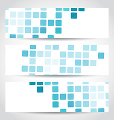 Image showing Set blue mosaic tile cards