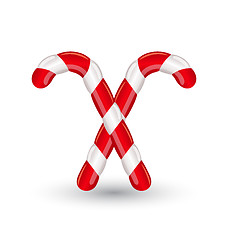 Image showing Christmas candy canes isolated on white background