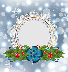 Image showing Christmas holiday decoration with greeting card