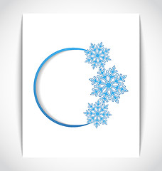 Image showing Template frame design with christmas snowflake