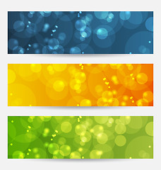 Image showing Set of abstract backgrounds with bokeh effect