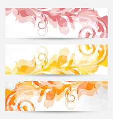 Image showing Set floral templates with changing autumnal colors