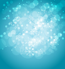 Image showing Christmas abstract background with snowflakes