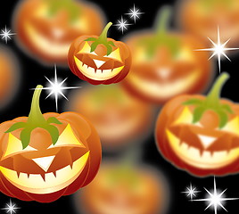 Image showing Halloween pumpkins, Jack of the Lantern on night background, EPS10 