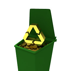 Image showing Coins in recycling
