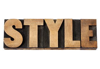 Image showing Style word in wood type