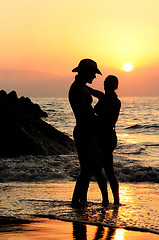 Image showing Couple at sunset