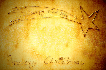 Image showing Christmas card, letter drawing grunge Bethlehem star