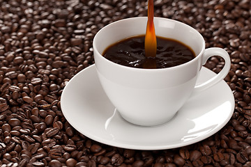 Image showing Coffee pouring into a cup