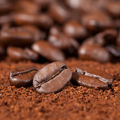 Image showing Macro shot of coffee beans
