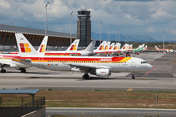 Image showing Iberia Airbus A320 in Madrid