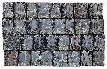 Image showing decorative metal letterpress type
