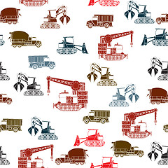 Image showing Construction vehicles pattern