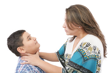 Image showing family quarrel, mother and son 