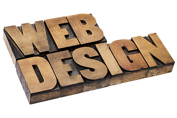 Image showing web design in wood type