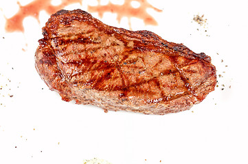 Image showing Juicy rib-eye beef steak