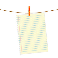 Image showing Paper note at the rope with clothes pin