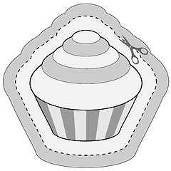 Image showing coupon sticker with cupcake