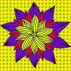 Image showing Hand-Drawn doodle flower