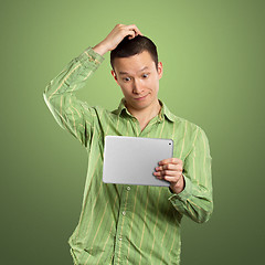 Image showing Business Man With Touch Pad