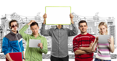 Image showing Male With Write Board In His Hands