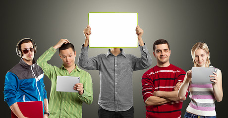 Image showing Male With Write Board In His Hands